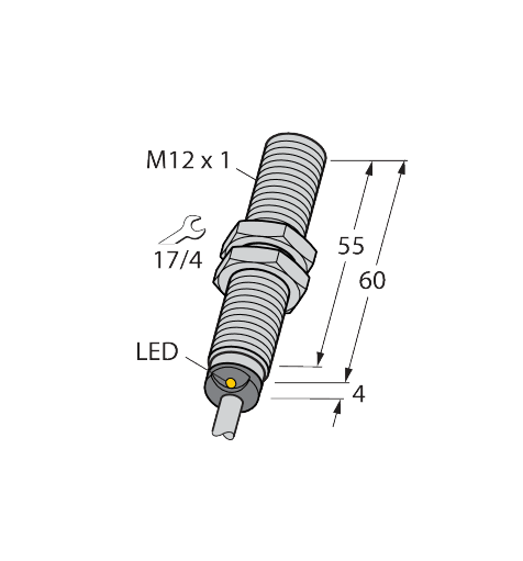 Sensor inductivo M12 embebido 2mm - código BI2M12AZ3X - Turck